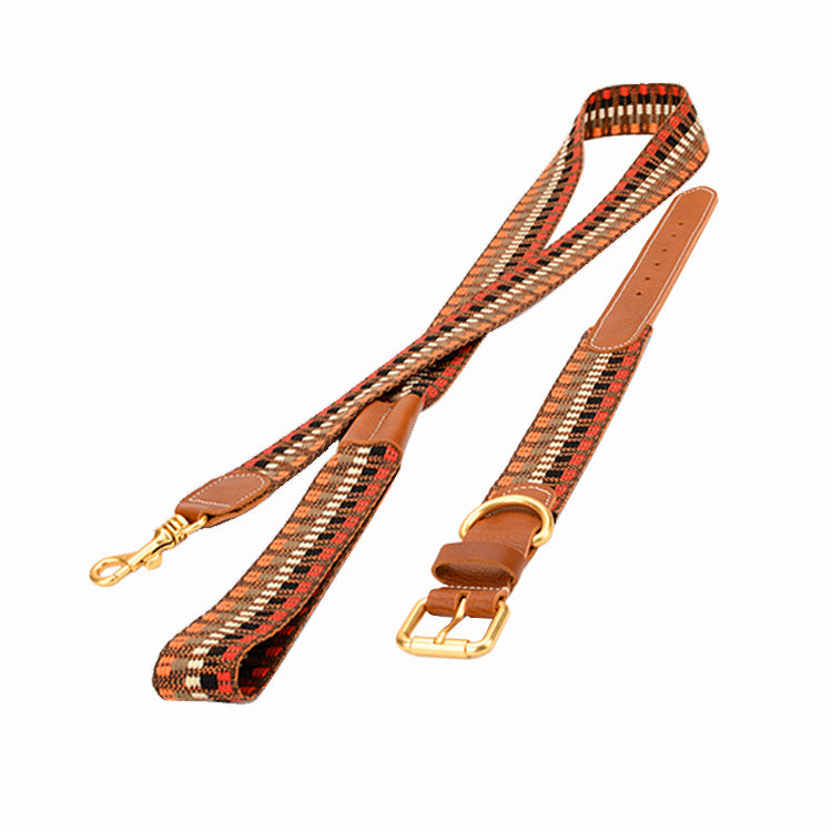 Woven Dog Collar & Leash Set – Super Wide for Medium & Large Dogs