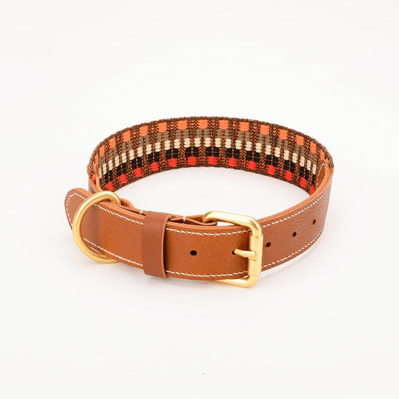 Woven Dog Collar & Leash Set – Super Wide for Medium & Large Dogs