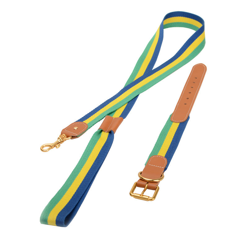Woven Dog Collar & Leash Set – Super Wide for Medium & Large Dogs