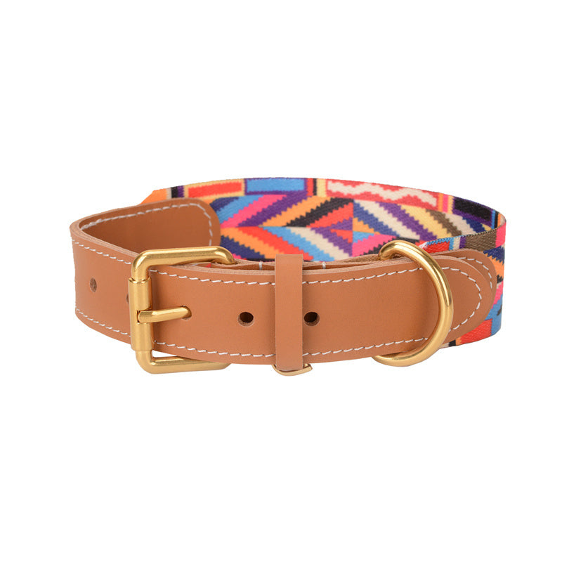 Woven Dog Collar & Leash Set – Super Wide for Medium & Large Dogs