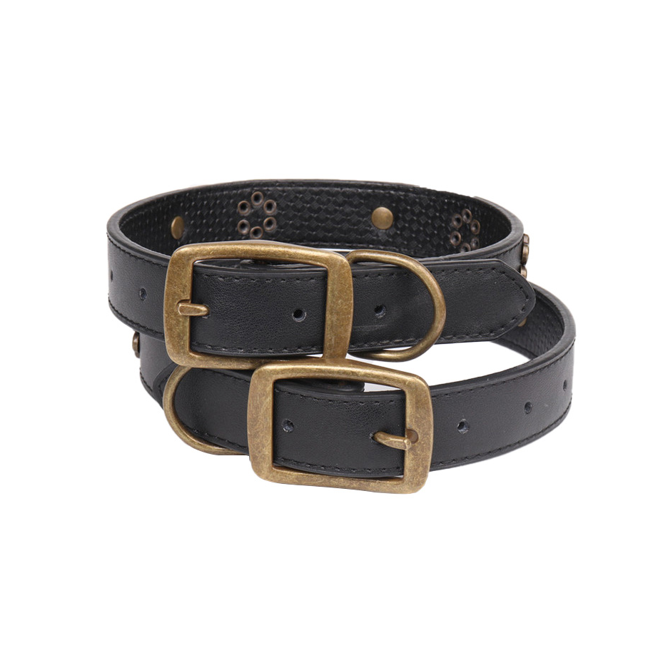 Vintage bronze metal buckle pet collar