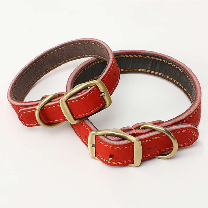 Premium Cowhide Dog Leash and Collar Set
