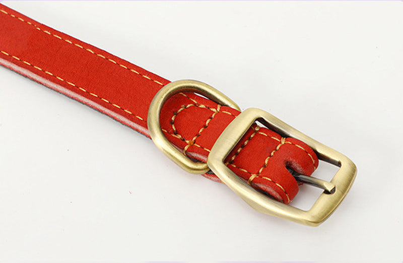 Premium Cowhide Dog Leash and Collar Set