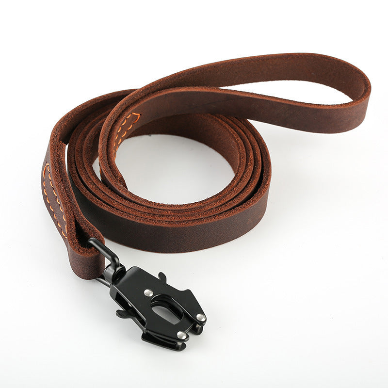 Cowhide Dog Leash with Fast Release Buckle