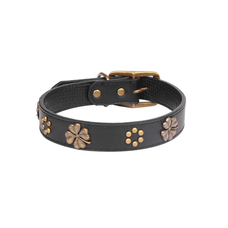 Vintage bronze metal buckle pet collar