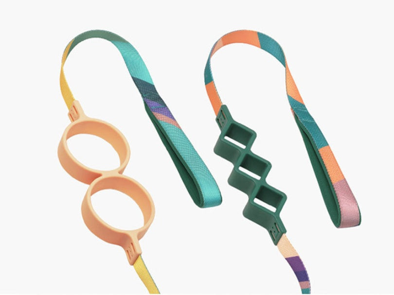 Shock-Absorbing Pet Leash – Diamond Striped Color Block Design