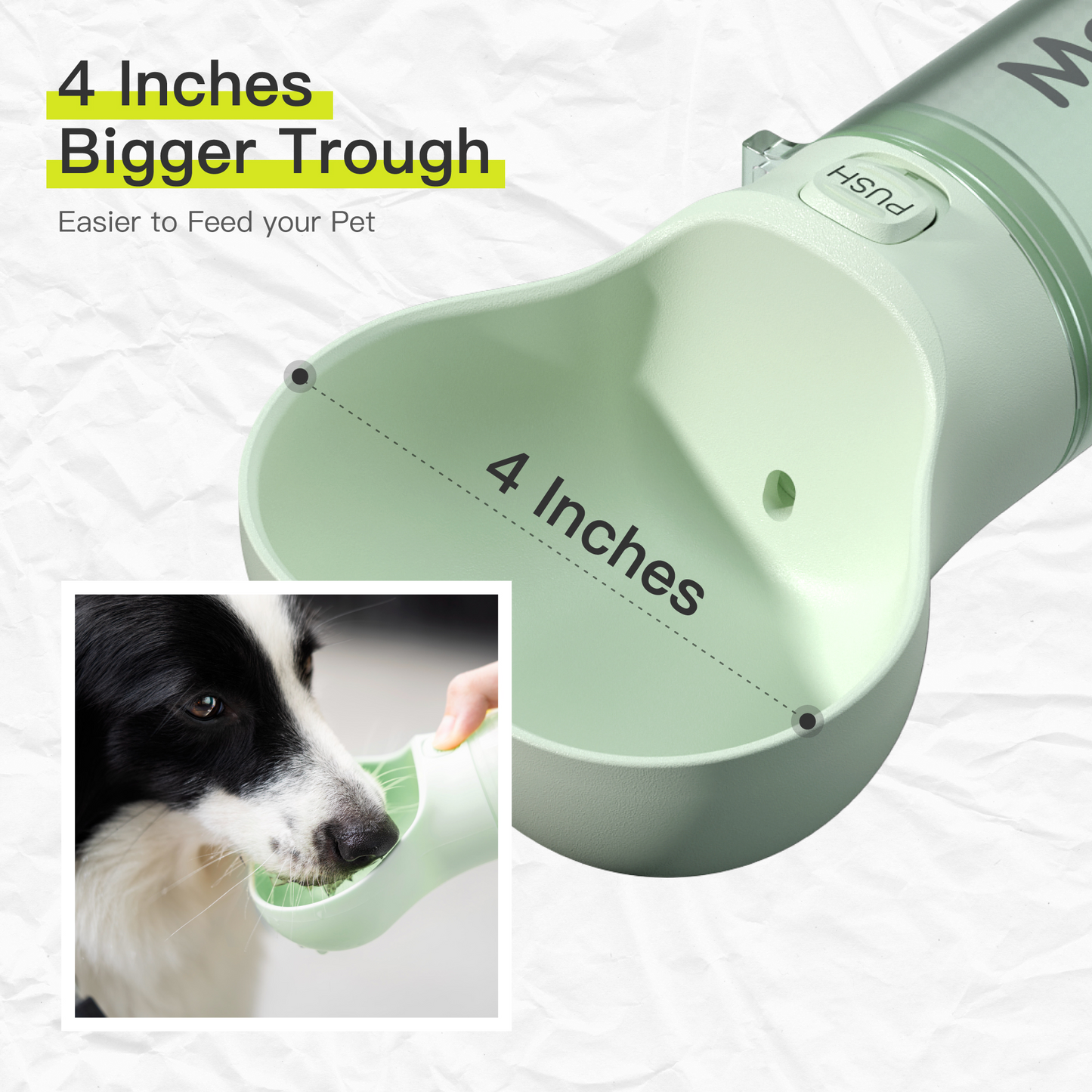 Mewoofun Travel Dog Water Bottle & Feeder – 2-in-1 Leak-Proof with Poop Bag Holder