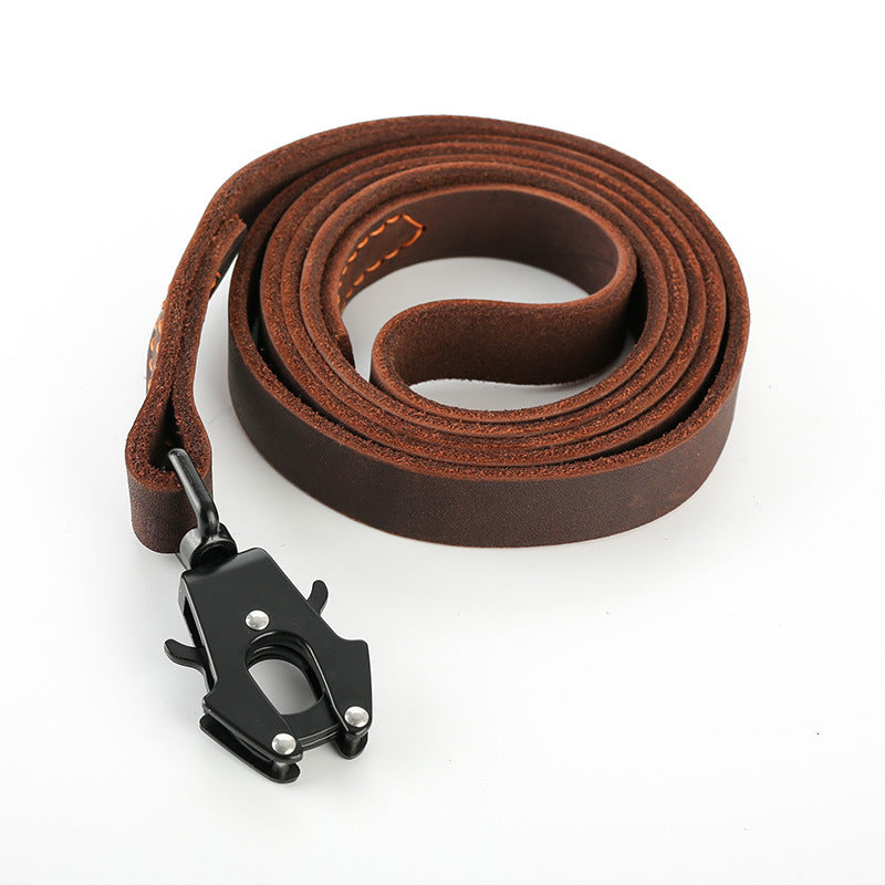Cowhide Dog Leash with Fast Release Buckle