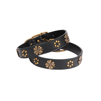 Vintage bronze metal buckle pet collar