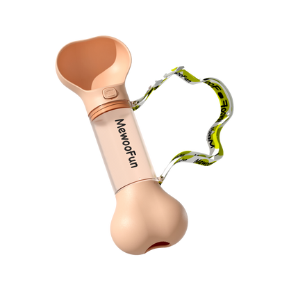 Mewoofun Travel Dog Water Bottle & Feeder – 2-in-1 Leak-Proof with Poop Bag Holder