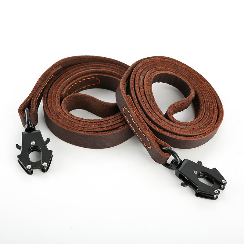Cowhide Dog Leash with Fast Release Buckle