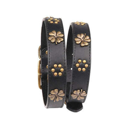 Vintage bronze metal buckle pet collar
