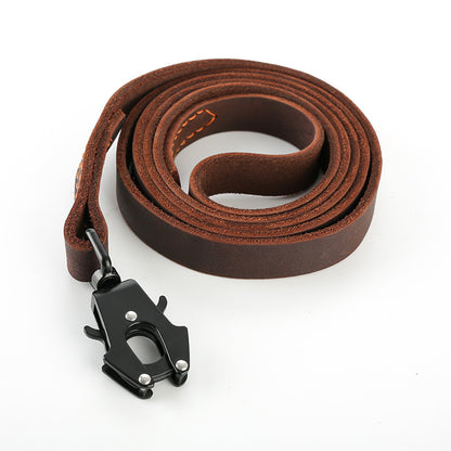 Cowhide Dog Leash with Fast Release Buckle